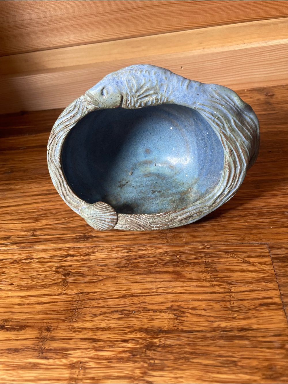 Studio Made Blue Ceramic Ocean Soap or Trinket Dish Decorative Home Art